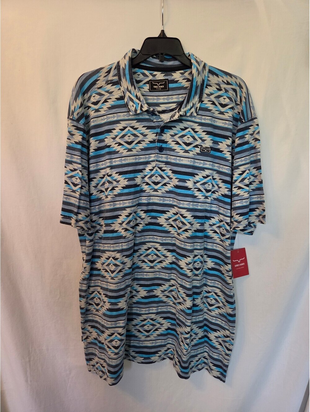 Kimes Ranch Southwestern NWT Tulum Navy Polo Shirt X-Large